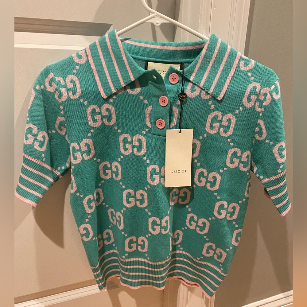 Gucci jacquard polo size large